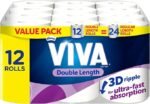 VIVA Paper Towel Double Length Paper Towels 12 Count
